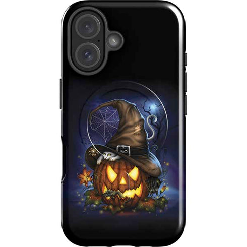 Halloween Cat and Jack O Lantern Pumpkin by Sarah Richter iPhone 16 Plus Magsafe Impact Case